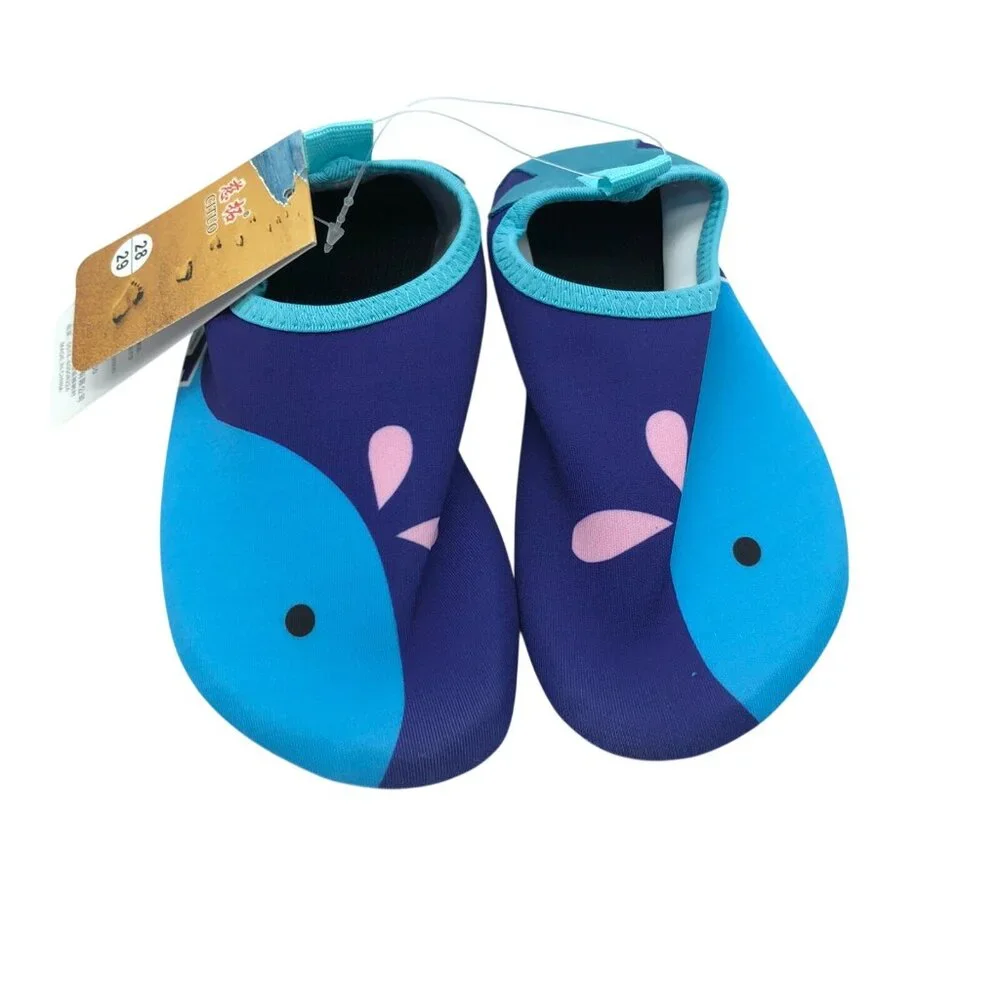 Cituo Baby Boys Girls Water Shoes Slip On Fabric Whale Blue 28/29 US 9/10